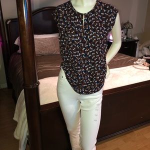 J.Crew sleeveless blouse peep hole front size 10